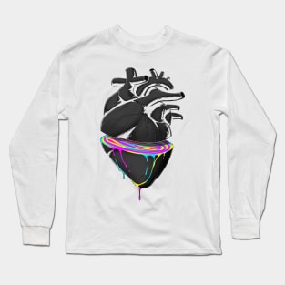 a colored heart in the middle Long Sleeve T-Shirt